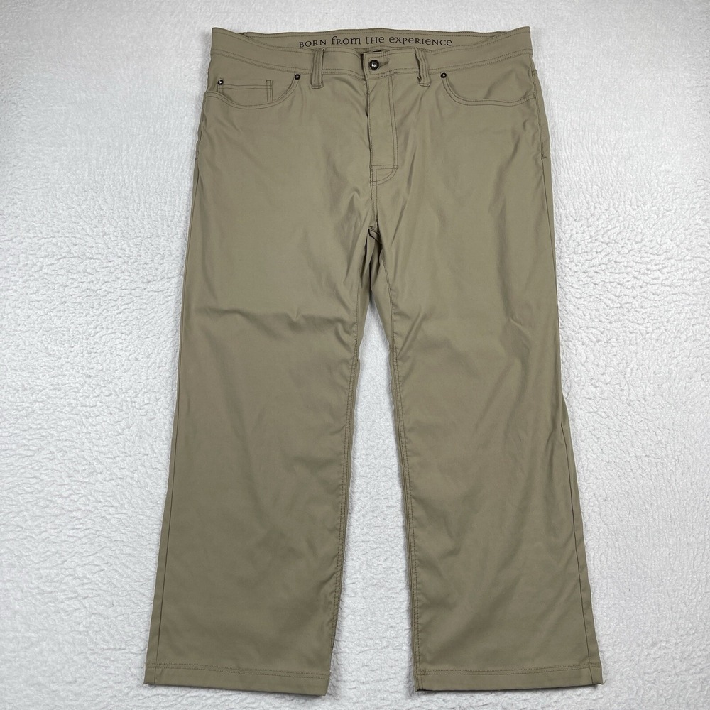 Prana Pants Mens 40x30 (Actual 40x26.5) Slim Beige Brion Hiking Camping Traveler